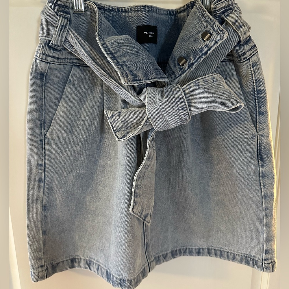 VERO MODA| Katie High Waist Bow Denim miniskirt | SM